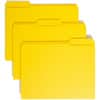 SMD12934 - Colored 1/3 Tab Cut Letter Recycled Top Tab File Folder, 8 1/2" x 11", Top Tab Location, Assorted Tab Position, 11 pt., 2 Plys, Yellow, 10% Recycled, 100 / Box