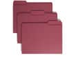 SMD13093 - Colored 1/3 Tab Cut Letter Recycled Top Tab File Folder, 8 1/2" x 11", 3/4" Expansion, Top Tab Location, Assorted Tab Position, 11 pt., 1 Plys, Maroon, Rounded Corner, 10% Recycled, 100 / Box