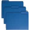 SMD13193 - Colored 1/3 Tab Cut Letter Recycled Top Tab File Folder, 8 1/2" x 11", 3/4" Expansion, Top Tab Location, Assorted Tab Position, 11 pt., 1 Plys, Navy Blue, Rounded Corner, 10% Recycled, 100 / Box