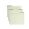 SMD13230 - 1/3 Tab Cut Letter Recycled Top Tab File Folder, 8 1/2" x 11", 1" Expansion, Top Tab Location, Assorted Tab Position, 25 pt., Pressboard, Gray, Green, Heavy Duty, Wear Resistant, Tear Resistant