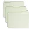 SMD13234 - 1/3 Tab Cut Letter Recycled Top Tab File Folder, 8 1/2" x 11", 2" Expansion, Top Tab Location, Assorted Tab Position, 25 pt., Pressboard, Gray/Green