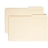 SMD15385 - 2/5 Tab Cut Legal Recycled Top Tab File Folder, 8 1/2" x 14", 3/4" Expansion, Top Tab Location, Right Tab Position, 11 pt., 1 Plys, Manila, Rounded Corner, 10% Recycled, 100 / Box