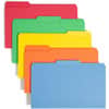 SMD16943 - Colored 1/3 Tab Cut Legal Recycled Top Tab File Folder, 8 1/2" x 14", 3/4" Expansion, Top Tab Location, Assorted Tab Position, 11 pt., 1 Plys, Blue, Green, Orange, Red, Yellow, Rounded Corner