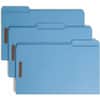 SMD17040 - Colored 1/3 Tab Cut Legal Recycled Fastener Folder, 8 1/2" x 14", 3/4" Expansion, 2 x 2K Fastener(s), 2" for Folder, Top Tab Location, Assorted Tab Position, 11 pt., 2 Plys, Blue, Reinforced Tab