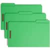SMD17140 - Colored 1/3 Tab Cut Legal Recycled Fastener Folder, 8 1/2" x 14", 3/4" Expansion, 2 x 2K Fastener(s), 2" for Folder, Top Tab Location, Assorted Tab Position, 11 pt., 2 Plys, Green, Reinforced Tab
