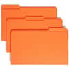 SMD17534 - Colored 1/3 Tab Cut Legal Recycled Top Tab File Folder, 8 1/2" x 14", 3/4" Expansion, Top Tab Location, Assorted Tab Position, 11 pt., 2 Plys, Orange, 10% Recycled, 100 / Box