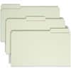 SMD18230 - 1/3 Tab Cut Legal Recycled Top Tab File Folder, 8 1/2" x 14", 1" Expansion, Top Tab Location, Assorted Tab Position, 25 pt., Pressboard, Gray, Green