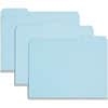SMD21530 - Colored 1/3 Tab Cut Letter Recycled Top Tab File Folder, 8 1/2" x 11", 1" Expansion, Top Tab Location, Assorted Tab Position, 25 pt., Pressboard, Blue, Rounded Corner, Tear Resistant, Wear Resistant