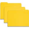 SMD21562 - Colored 1/3 Tab Cut Letter Recycled Top Tab File Folder, 8 1/2" x 11", 1" Expansion, Top Tab Location, Assorted Tab Position, 25 pt., Pressboard, Yellow, Rounded Corner, Wear Resistant, Tear Resistant