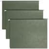 SMD64055 - 1/5 Tab Cut Letter Recycled Hanging Folder, 8 1/2" x 11", Top Tab Location, Assorted Tab Position, 11 pt., Vinyl, Standard Green, 10% Recycled, 25 / Box