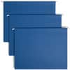 SMD64057 - 1/5 Tab Cut Letter Recycled Hanging Folder, 8 1/2" x 11", Top Tab Location, Assorted Tab Position, 11 pt., Vinyl, Navy Blue, Repositionable Tab, 10% Recycled, 25 / Box