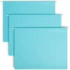 SMD64058 - Colored 1/5 Tab Cut Letter Recycled Hanging Folder, 8 1/2" x 11", Top Tab Location, Assorted Tab Position, 11 pt., Aqua, 10% Recycled, 25 / Box