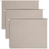 SMD64063 - Colored 1/5 Tab Cut Letter Recycled Hanging Folder, 8 1/2" x 11", Top Tab Location, Assorted Tab Position, 11 pt., Vinyl, Gray, 10% Recycled, 25 / Box