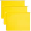 SMD64069 - Colored 1/5 Tab Cut Letter Recycled Hanging Folder, 8 1/2" x 11", Top Tab Location, Assorted Tab Position, 11 pt., Vinyl, Yellow, 10% Recycled, 25 / Box