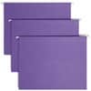 SMD64072 - 1/5 Tab Cut Letter Recycled Hanging Folder, 8 1/2" x 11", Top Tab Location, Assorted Tab Position, 11 pt., Vinyl, Purple, Hanging System, 10% Recycled, 25 / Box