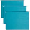 SMD64074 - Colored 1/5 Tab Cut Letter Recycled Hanging Folder, 8 1/2" x 11", Top Tab Location, Assorted Tab Position, 11 pt., Vinyl, Teal, 10% Recycled, 25 / Box
