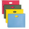 SMD64290 - Letter Recycled Hanging Folder, 8 1/2" x 11", 3 1/2" Expansion, 11 pt., Blue, Green, Red, Yellow, 10% Recycled, 4 / Pack
