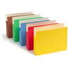 SMD73892 - Straight Tab Cut Letter Recycled File Pocket, 8 1/2" x 11", 3 1/2" Expansion, Card Stock, Yellow, Green, Red, Blue, Redrope, Tear Resistant, 10% Recycled, 5 / Pack