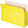 SMD74233 - Straight Tab Cut Legal Recycled File Pocket, 8 1/2" x 14", 3 1/2" Expansion, Top Tab Location, Yellow, Tear Resistant, 10% Recycled, 1 Each