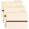 SMD75487 - TUFF Pocket 2/5 Tab Cut Letter Recycled File Pocket, 8 1/2" x 11", 1" Expansion, Top Tab Location, Right Tab Position, 11 pt., 1 Plys, Manila, Heavyweight Cover, Tear Resistant, 10% Recycled, 1 Each