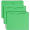 SMD75503 - Colored Straight Tab Cut Letter Recycled File Jacket, 8 1/2" x 11", 11 pt., 2 Plys, Green, Slip Resistant, Reinforced Tab, 10% Recycled, 100 / Box