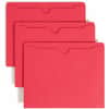 SMD75509 - Colored Straight Tab Cut Letter Recycled File Jacket, 8 1/2" x 11", 11 pt., 2 Plys, Red, Slip Resistant, Reinforced Tab, 10% Recycled, 100 / Box