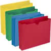 SMD75673 - Colored Straight Tab Cut Letter Recycled File Jacket, 8 1/2" x 11", 2" Expansion, 11 pt., 2 Plys, Blue, Green, Red, Yellow, Slip Resistant, Reinforced Tab, 10% Recycled, 50 / Box