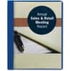 SMD87452 - Letter Recycled Report Cover, 8 1/2" x 11", 3 Fastener(s), 1/2" for Folder, 12 pt., Vinyl, Metal, Blue, 50% Recycled, 25 / Box