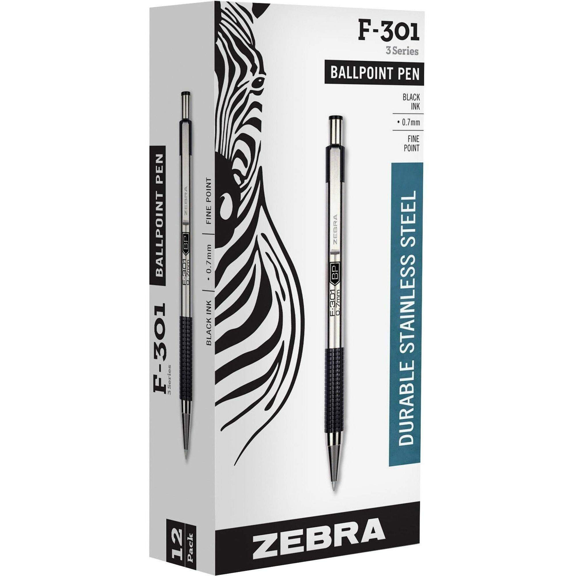 STEEL 3 Series F-301 Retractable Ballpoint Pen by Zebra® ZEB27110
