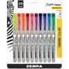ZEB71111 - Zazzle 10-color Fluorescent Highlighters Set, Chisel Marker Point, Assorted Ink, Water Based, Clear Barrel, 10 / Set