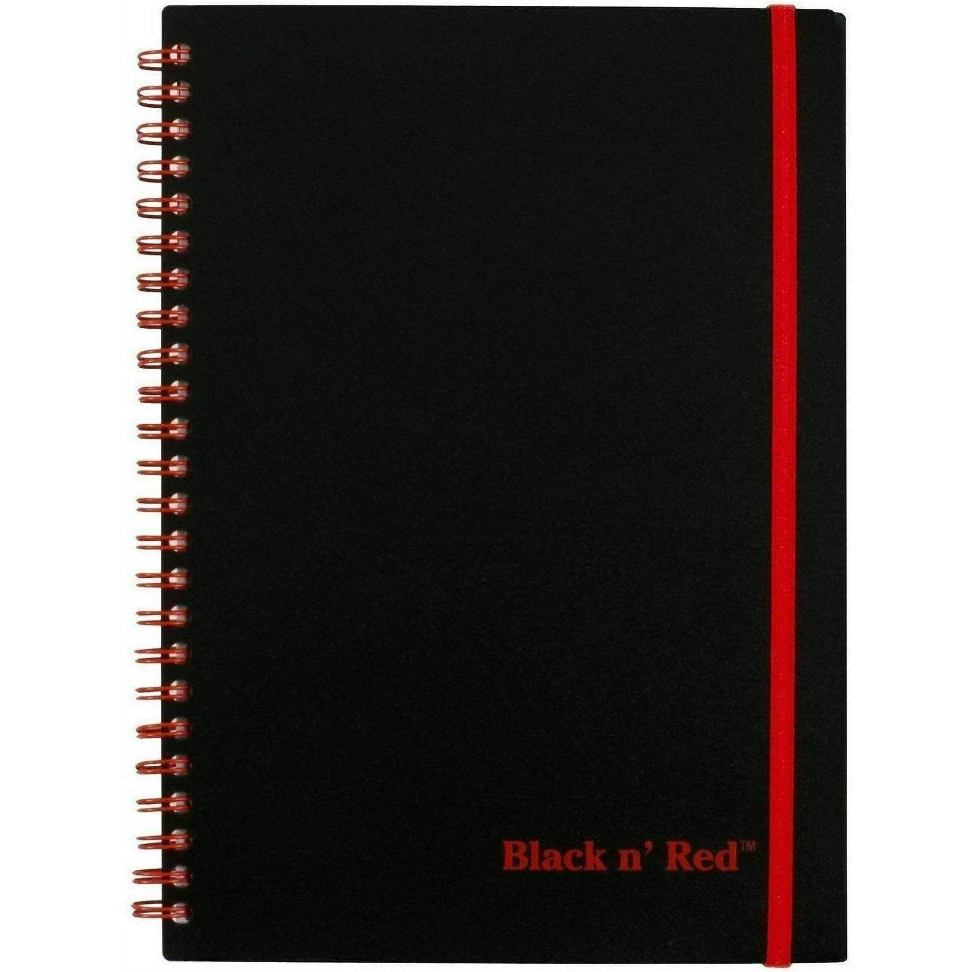 Black n' Red™ Twinwire Notebook, Wide Rule, A5, Black
