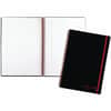 JDKE67008 - Soft Cover Business Notebook, 70 Sheets, Twin Wirebound, Ruled Margin, 24 lb Basis Weight, 8 1/4" x 11 3/4" Sheet Size, White Paper, Red Binding, Black Polypropylene Cover