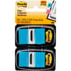 MMM680BB2 - Flags, 100 x Bright Blue, 1" Flag/Note Width x 1 3/4" Flag/Note Length, Rectangle, Blue, Removable, Self-adhesive, Dispenser Included, 100 / Pack