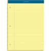 TOP63383 - Double Docket Rigid Back Legal Pads, 100 Sheets, Stapled/Glued, Ruled Margin, 16 lb Basis Weight, 8 1/2" x 11 3/4" Sheet Size, Canary Paper, Green Binding