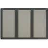 QRT2367L - Enclosed Bulletin Board, 48" Board Height x 72" Board Width, Gray Fabric Surface, Hinged, Durable, Shatter Proof, Self-healing, Graphite Frame, 1 Each