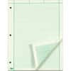 TOP35500 - Engineering Computation Pad, 100 Sheets, Stapled/Glued, Back Ruling Surface, Ruled Margin, 15 lb Basis Weight, Letter, 8 1/2" x 11" Sheet Size, Green Paper, Punched, 1 Pad