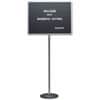 QRT7920M - Single-Pedestal Letter Board, 16" Board Height x 20" Board Width, Solid Black Surface, Magnetic, Adjustable Pedestal, Sturdy, Gray Aluminum Frame, 1 Each