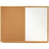 QRTS553 - Standard Combination Whiteboard/Cork Bulletin Board, 36" (3 ft) Width x 24" (2 ft) Height, White Melamine Surface, Oak Frame, Rectangle, Horizontal/Vertical, 1 Each