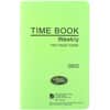 WLJS802 - Foreman's Time Book, Cloth Bound, 4.13" x 6.75" Sheet Size, White Sheet(s), Green Cover, 1 Each