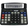 VCT12004 - 12004 Desktop Calculator, Auto Power Off, Big Display, Auto Replay, Easy-to-read Display, Dual Power, 12 Digits, LCD, Battery/Solar Powered, 0.5" Height x 7.2" Width x 6.4" Depth, Black, 1 Each