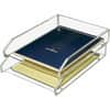 KTKAD15 - Double Letter Tray, 2 Tier(s), 2.50" Height x 10.50" Width x 13.75" Depth, Desktop, Non-skid Base, Clear, Acrylic, 1 Set