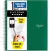 MEA06206 - Wirebound Notebooks, 100 Sheets, Wire Bound, 11" x 8 1/2" Sheet Size, White Paper, Assorted Cover, Pocket, Stiff-back, Perforated, Pocket Divider, Heavyweight, Subject, Spiral Lock, 1 Each