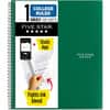 MEA06206 - Wirebound Notebooks, 100 Sheets, Wire Bound, 11" x 8 1/2" Sheet Size, White Paper, Assorted Cover, Pocket, Stiff-back, Perforated, Pocket Divider, Heavyweight, Subject, Spiral Lock, 1 Each