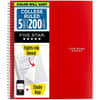 MEA06208 - Five-Star Wirebound 5-Subject Notebook, 200 Sheets, Wire Bound, 11" x 8 1/2" Sheet Size, White Paper, Assorted Cover, Pocket, Stiff-back, Perforated, Pocket Divider, Heavyweight, Subject, Spiral Lock