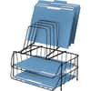 FEL72391 - Wire Double Tray with Step File&reg;, 6 Compartment(s), 14" Height x 13.88" Width x 10.13" Depth, Desktop, Black, Steel, 1 Each