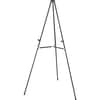 QRT51E - Lightweight Telescoping Display Easel, 25 lb Load Capacity, 66" Height, Aluminum, Steel, Metal, Black, 1 Each