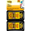 MMM680SH2 - Message Flags, 100 x Yellow, 1" Flag/Note Width x 1 3/4" Flag/Note Length, Arrow, Rectangle, Unruled, SIGN HERE, Yellow, Removable, Self-adhesive, Dispenser Included, 100 / Pack