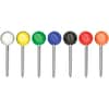 GEMMTA - Round Head Map Tacks, 0.18" Head, 0.4" Length, Assorted, 100 / Box