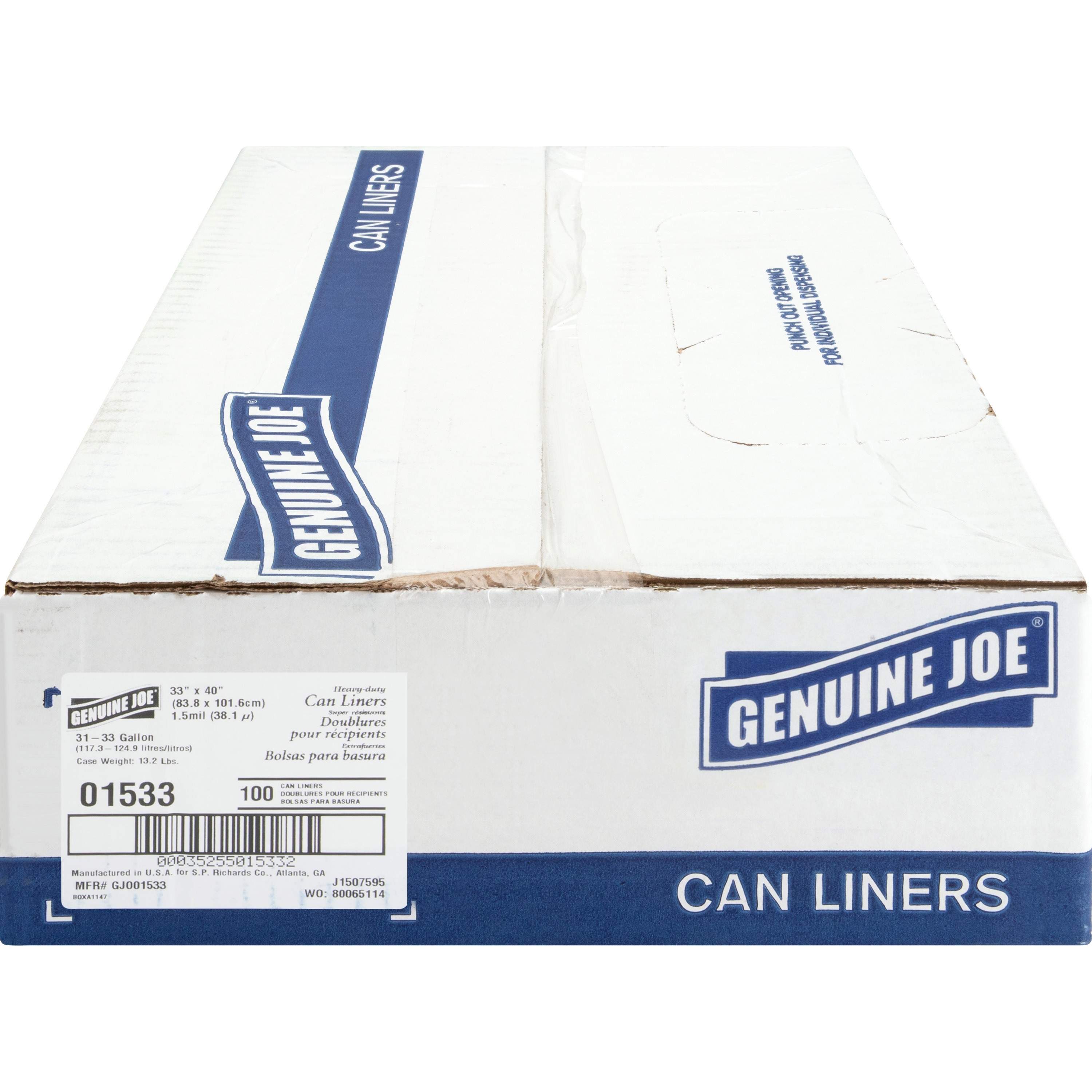 thumbnail image 2 of Genuine Joe Maximum Strength Trash Bags - 30 Gallon Black Liners, 1.55 Mil Thick (50 Count) 2 of 6