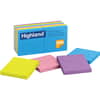 MMM6549B - Self-Sticking Notepads - Bright Colors, 1200, 3" Flag/Note Width x 3" Flag/Note Length, Square, 100 Sheets per Pad, Unruled, Bright Assorted, Paper, Self-adhesive, Repositionable, Removable, 1 Pack